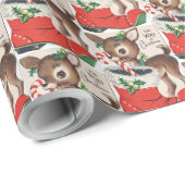 hertachtigen met kerst en met hersen cadeaupapier (Rol Hoek)