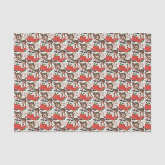 hertachtigen met kerst en met hersen tissuepapier (Voorkant)