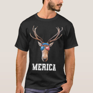 Herten 4 juli Amerikaanse vlaggenjongens Mannen Am T-shirt