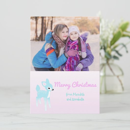  herten aangepaste foto vakantie Kaart (Staand voorkant)