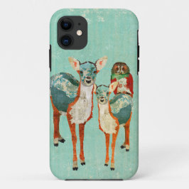 Herten Amber & Azure Met Rose Uil iPhone Hoesje