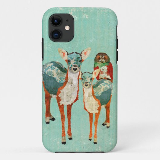 Herten Amber & Azure Met Rose Uil iPhone Hoesje (Achterkant)