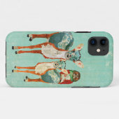 Herten Amber & Azure Met Rose Uil iPhone Hoesje (Achterkant (horizontaal))
