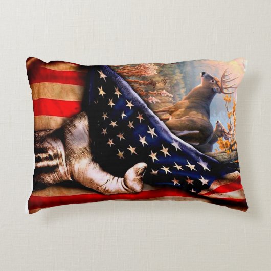 Herten Amerikaanse Vlag Deken, Accent Kussen (Voorkant)