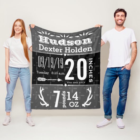 Herten Antler Arrow Elke kleur Baby Geboorte stati Fleece Deken (In situ)