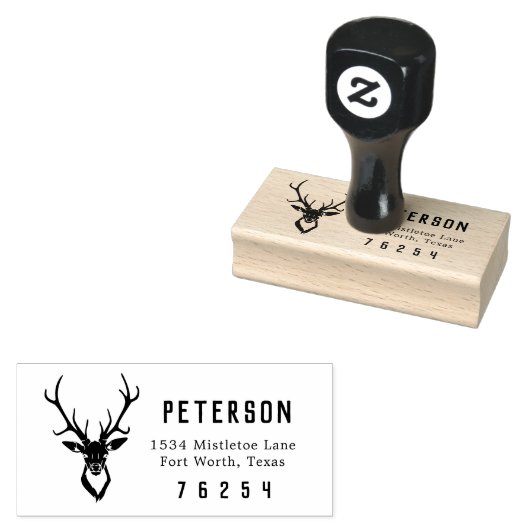 Herten Antler retouradres Rubberen stempel (Gestempeld)