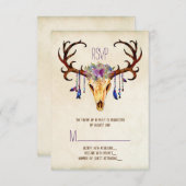 Herten Antler Rustieke Country Wedding RSVP (Voorkant / Achterkant)