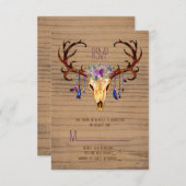 Herten Antler Schedel Rustiek Country Wedding RSVP (Voorkant / Achterkant)