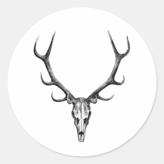 Herten Antler Skelet Skull Sticker (Voorkant)