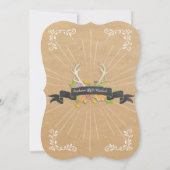 Herten Antler Wildflower Starburst rustieke bruilo Kaart (Achterkant)