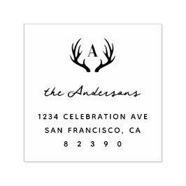 Herten Antlers Familienaam Initiaal Retouradres Zelfinktende Stempel