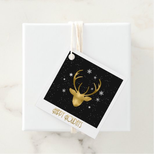 Herten Antlers Kerst Goud ID861 Bedankjes Labels (In situ)