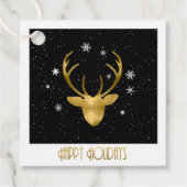 Herten Antlers Kerst Goud ID861 Bedankjes Labels (Voorkant)