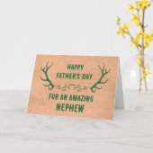Herten Antlers neef Happy Vaderdag Kaart (Gele Bloem)