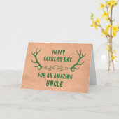 Herten Antlers Uncle Happy Vaderdag Kaart (Gele Bloem)