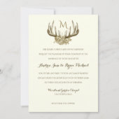 Herten Antlers  Woodland bruiloft Kaart (Voorkant)
