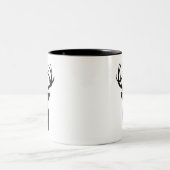 Herten Antlers Zwart Silhouette Mountain Living Tweekleurige Koffiemok (Center)