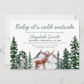 Herten Baby Het is koud buiten jongen Baby shower Kaart (Voorkant)