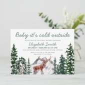 Herten Baby Het is koud buiten jongen Baby shower Kaart (Staand voorkant)