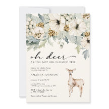 Herten Baby Meisje Shower Uitnodiging