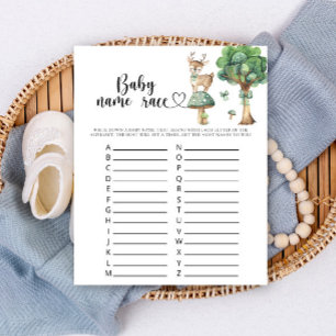 Herten baby shower Baby naam race spel