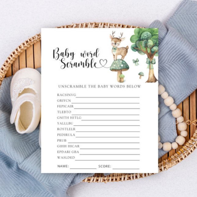 Herten baby shower - Baby Word Scramble spel (Creator heeft geüpload)
