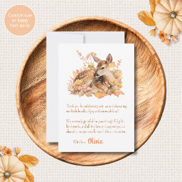 Herten Baby Shower Bedankkaartjes Herfst Thema Notitiekaartje