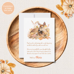 Herten Baby Shower Bedankkaartjes Herfst Thema Notitiekaartje