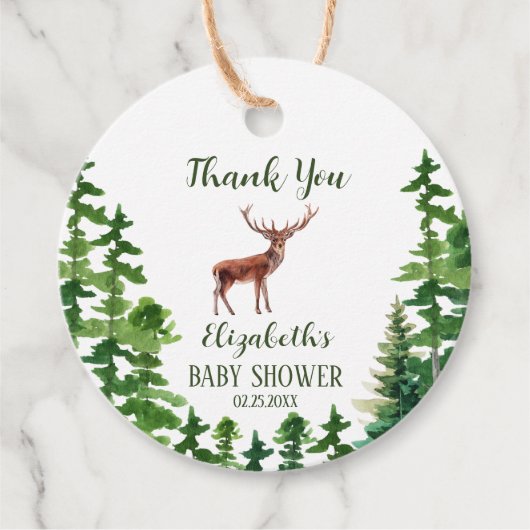 Herten Baby shower dank u Bedankjes Labels (Voorkant)