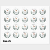 Herten Baby shower dank u Ronde Sticker (Vel)