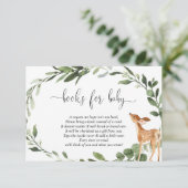 Herten baby shower eucalyptus groen boek aanvraag informatiekaartje (Staand voorkant)