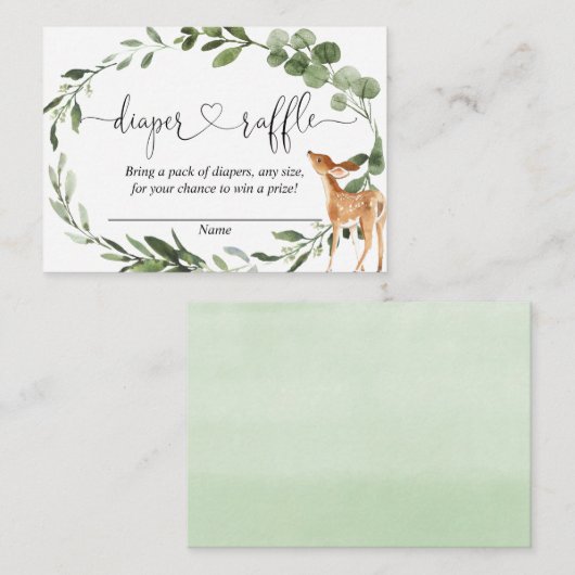 Herten baby shower groen luier verloting kaarten (Voorkant / Achterkant)