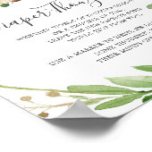 Herten Baby shower Luier Gedachten teken Poster (Hoek)