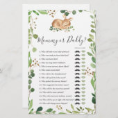 Herten Baby shower Mama of Daddy Game (Voorkant / Achterkant)