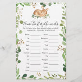 Herten Baby shower naam de baby dieren (Voorkant)