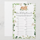 Herten Baby shower naam de baby dieren (Voorkant / Achterkant)