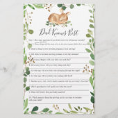 Herten Baby shower Pap Weet Beste Spel (Voorkant)