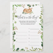 Herten Baby shower Raad eens wat er in de tas spel (Voorkant / Achterkant)