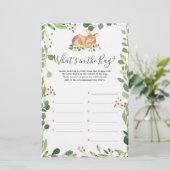 Herten Baby shower Raad eens wat er in de tas spel (Staand voorkant)