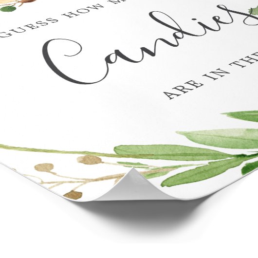 Herten Baby Shower Raad Hoeveel Candys Poster (Hoek)