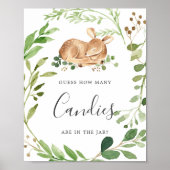 Herten Baby Shower Raad Hoeveel Candys Poster (Voorkant)