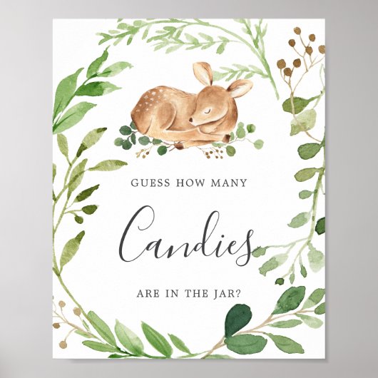 Herten Baby Shower Raad Hoeveel Candys Poster (Voorkant)