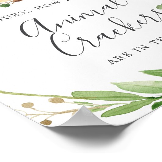 Herten Baby shower raden hoeveel dieren crackers Poster (Hoek)
