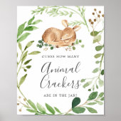 Herten Baby shower raden hoeveel dieren crackers Poster (Voorkant)