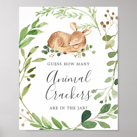 Herten Baby shower raden hoeveel dieren crackers Poster (Voorkant)