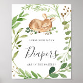 Herten Baby shower raden hoeveel luiers Poster (Voorkant)