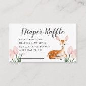 Herten Baby shower Roze Luier Raffle Ticket Informatiekaartje (Voorkant)