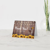 Herten Baby shower Rustieke Zonnebloem Dank u Bedankkaart (Voorkant)