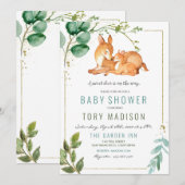 Herten baby shower uitnodiging (Voorkant / Achterkant)