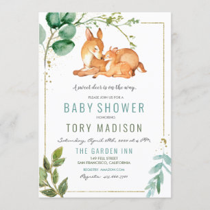 Herten baby shower uitnodiging